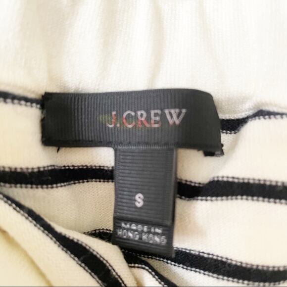 NWOT J. Crew Selena Navy Striped Off The Shoulder Ruffled Sweater Top S - Picture 8 of 9